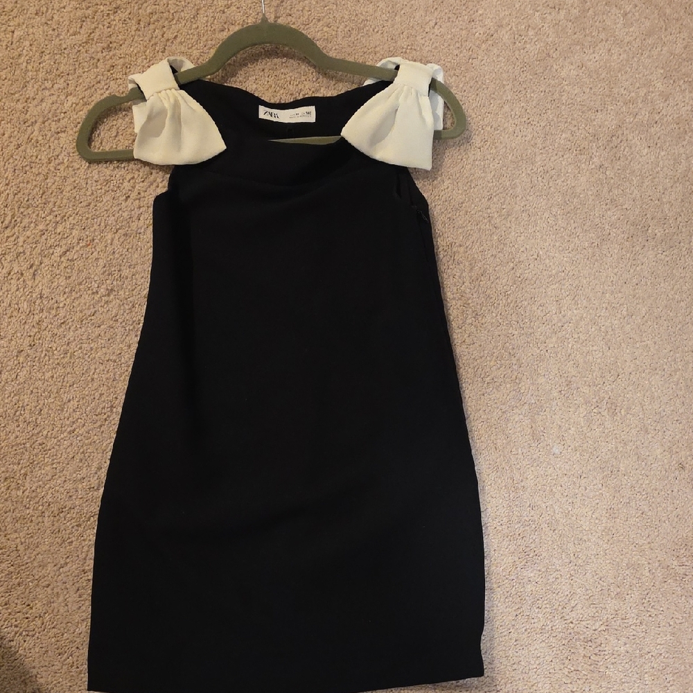 Kids Zara Black Dress with Cream Details